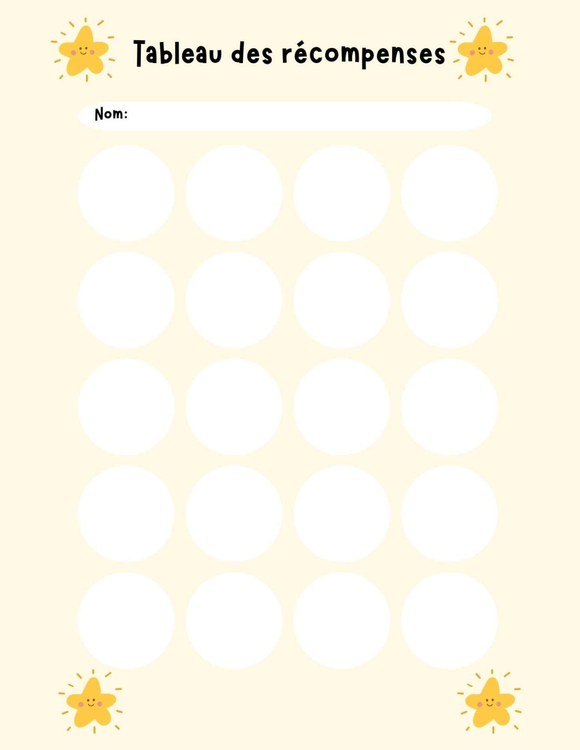 Des Reward Charts pour les Enfants et les Élèves à Imprimer : Un Outil ...